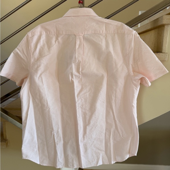 Lacoste Light Pink Pinstripe Short-Sleeve Button-Down Shirt - Picture 6 of 16